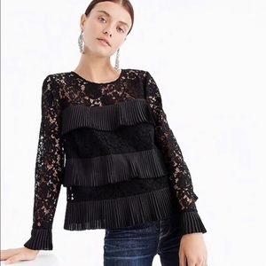 J Crew Pleated Lace top